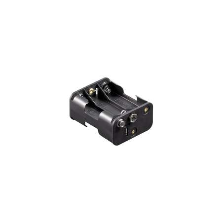 PORTABATTERIA PER 6 STILO CON PRESA POLARIZZATA