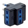 ADATTATORE SPINA 16A 3 PRESE 10-16A BIVALENTE NERO