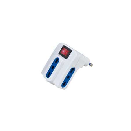 ADATTATORE SPINA 16A 3 PRESE 10-16A BIVALENTE + IN