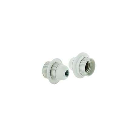 PORTALAMPADA PER LAMPADA E27 BIANCO CON GHIERA