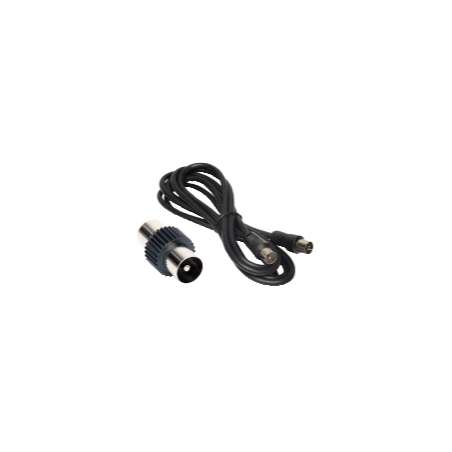 CAVO ANTENNA TV SPINA/PRESA NERO 1,5 MT +ADATTATOR