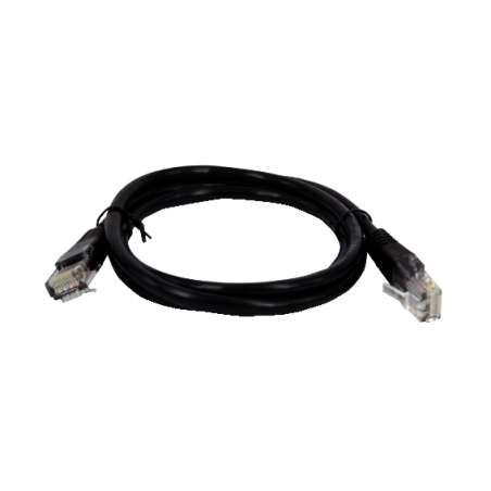 CAVO PATCH UTP CAT. 5 CON 2 SPINE RJ45 0.5MT NERO