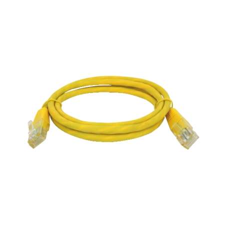 CAVO PATCH UTP CAT. 5 CON 2 SPINE RJ45 1MT GIALLO