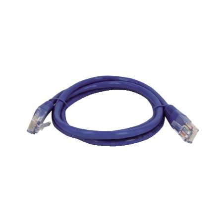 CAVO PATCH UTP CAT. 5 CON 2 SPINE RJ45 1MT BLU