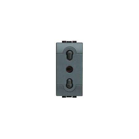 PRESA ELETTRICA BIVALENTE 10-16A+T NERA LIVING