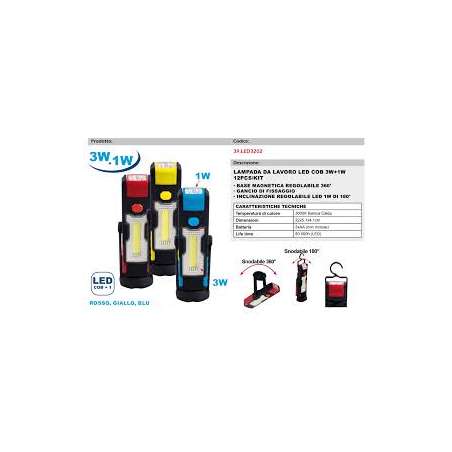 LAMPADA DI EMERGENZA PORTATILE  PORTATILE A LED 3W