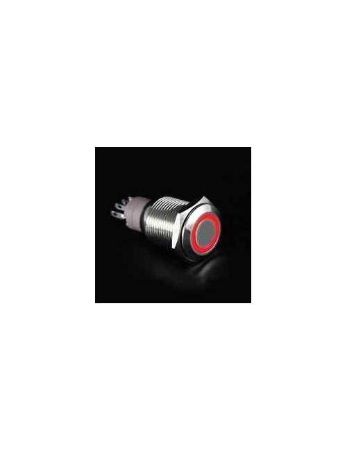 PULSANTE ANTIVANDALO LUMINOSO LED ROSSO 19 MM 24V