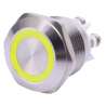 PULSANTE ANTIVANDALO LUMINOSO LED GIALLO 19 MM 24V