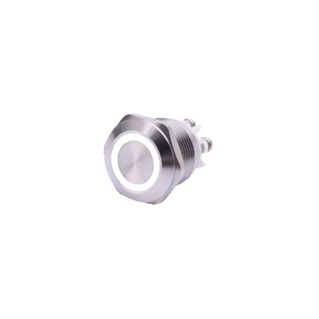 PULSANTE ANTIVANDALO LUMINOSO LED BIANCO 19MM 24V