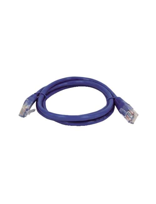 CAVO PATCH UTP CAT. 5 CON 2 SPINE RJ45 0.5MT BLU