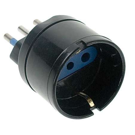 ADATTATORE SCHUKO 10A+T NERO