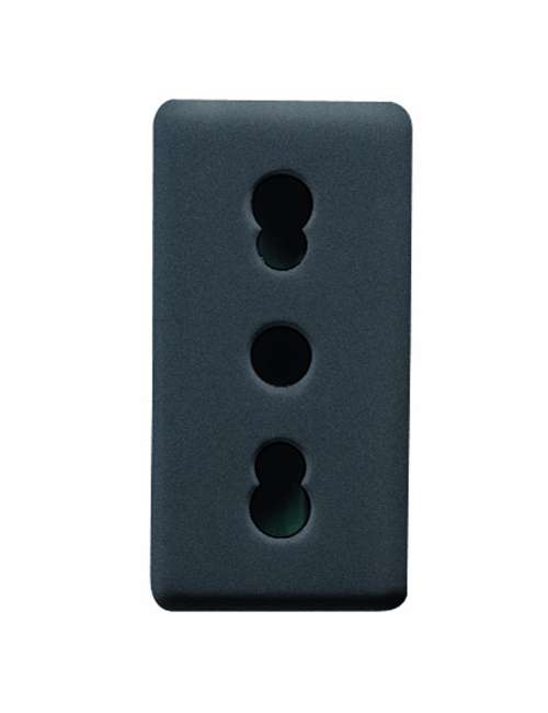 PRESA 2P+T 16 A, BIVALENTE, NERO