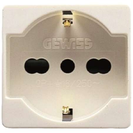 PRESA SCHUKO BIVALENTE 2P+T 16A COL.BIANCO