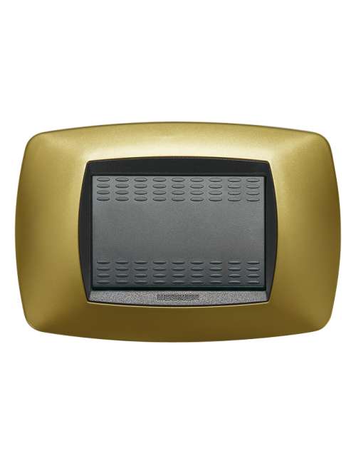 PLACCA 3 POSTI GIALLO PERLA MASTER