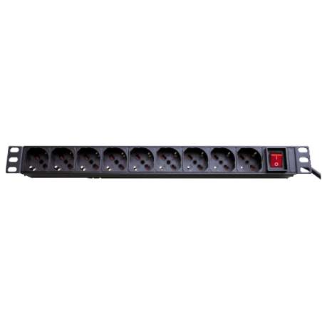 MULTIPRESA 9 POSIZIONI SCHUKO DA RACK CON CAVO 2MT