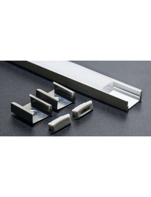 KIT PROFILO ALLUMINIO 2M DA PARETE COVER SATINATA