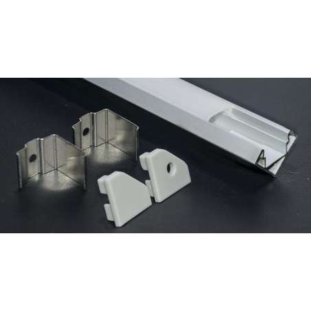 KIT PROFILO ALLUMINIO 2M ANGOLARE 45°COVER SATINAT