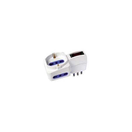 ADATTATORE SPINA 10A  2 PRESE 10/16A + SCHUKO