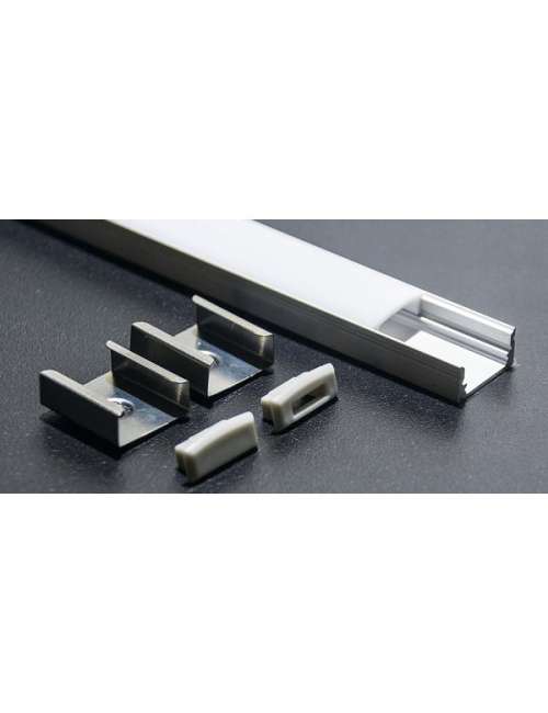 KIT PROFILO ALLUMINIO 2M DA PARETE COVER OPALE