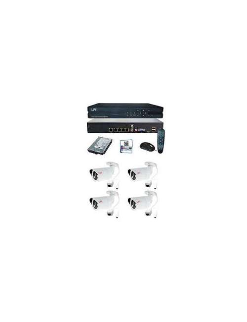 KIT NVR 720P 4CH POE 12V+HDD 1 TB+4 TELECAMERE