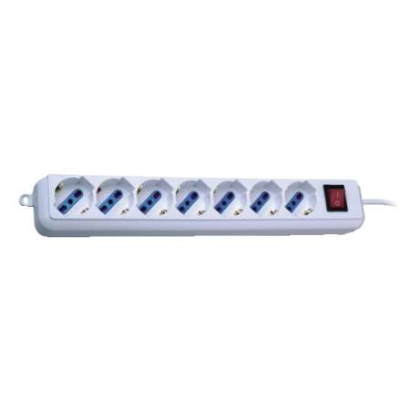 MULTIPRESA 7 PRESE SCHUKO SPINA 16A 3500W BIANCA