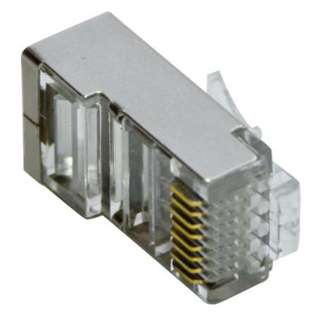 SPINA PLUG RJ45 SCHERMATA 8P/8C CONTATTI DORATI