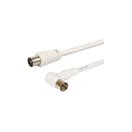 CAVO ANTENNA TV SPINA/PRESA 90° 3 MT BIANCO
