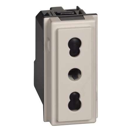 PRESA BIVALENTE 16A 250 VAC 2 MOD SABBIA LIVING NO