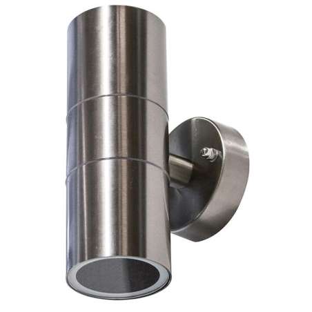 APPLIQUE PER DUE GU10 A LED MAX 7W IP44 ACCIAIO