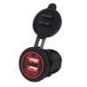 PRESA USB DA PANNELLO 1A +2,1A LUMINOSA ROSSA