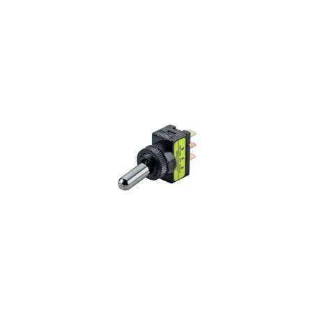 INTERRUTTORE UNIPOLARE A LEVA CON LED VERDE 12V