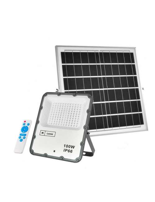 FARO LED CON PANNELLO SOLARE 100W CON TELECOMANDO