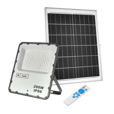 FARO A LED CON PANNELLO SOLARE LED 200W 4500K