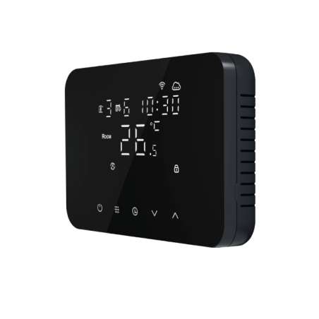 TERMOSTATO DIGITALE SOFT-TOUCH NERO A BATTERIE