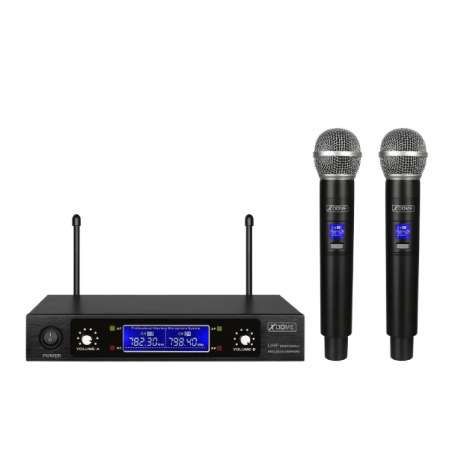 KIT DOPPIO RADIOMICROFONO PALMARE UHF 614MHZ-606MH