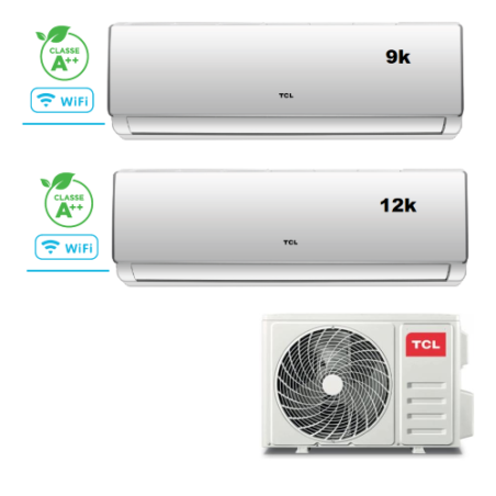 CONDIZIONATORE DUAL SPLIT INVERTER 9000+12000 BTU