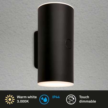 APPLIQUE IN ALLUMINIO RICARICABILE TOUCH 2X3W NERO