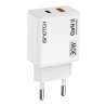 ALIMENTATORE USB TYPE-C + USB QC 3A 30W BIANCO GAN