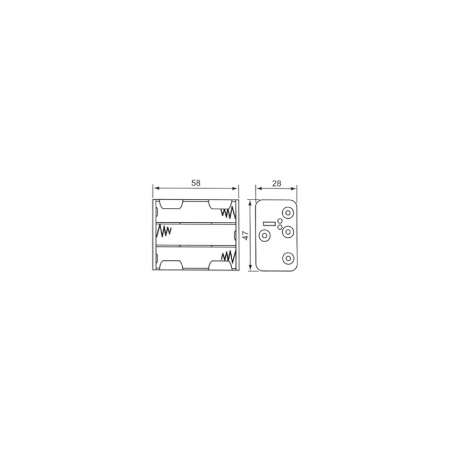PORTABATTERIA PER 6 STILO CON PRESA POLARIZZATA