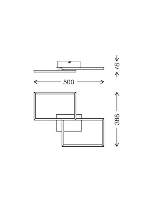 LAMPADA DA SOFFITTO CON DOPPIO QUADRATO LED