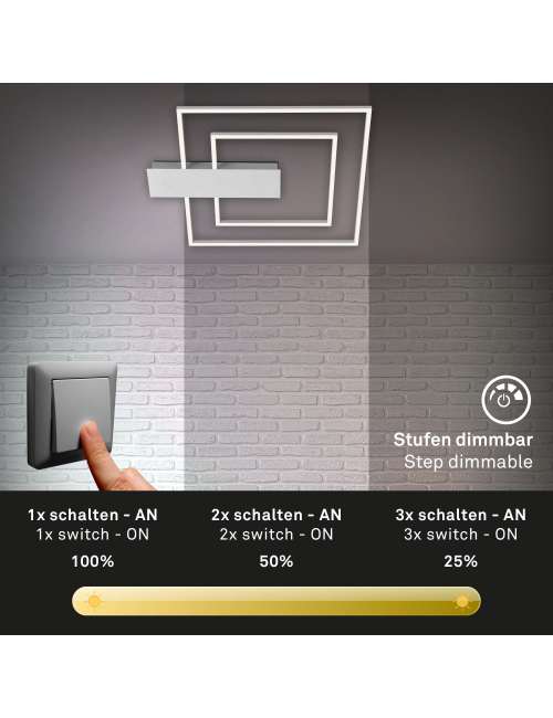 PLAFONIERA A LED QUADRATA 57CM 25W ALLUMINIO
