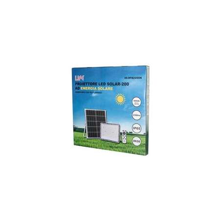 FARO A LED CON PANNELLO SOLARE 4000K 200W