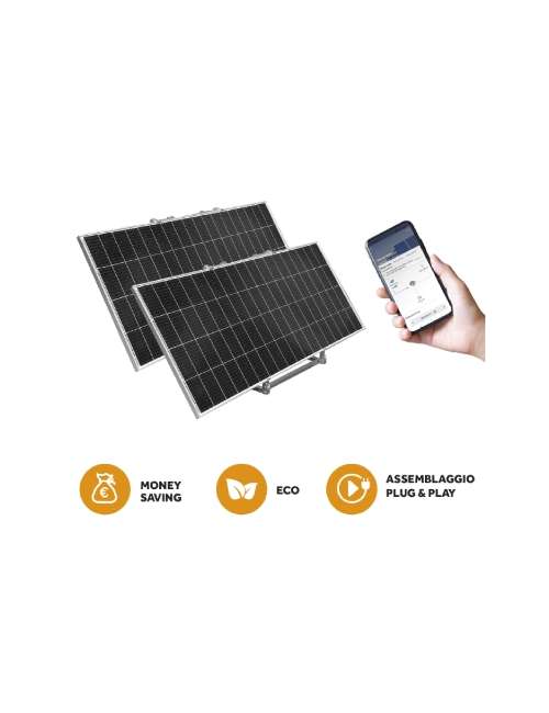 KIT PANNELLO SOLARE FOTOVOLTAICO DA BALCONE 600W