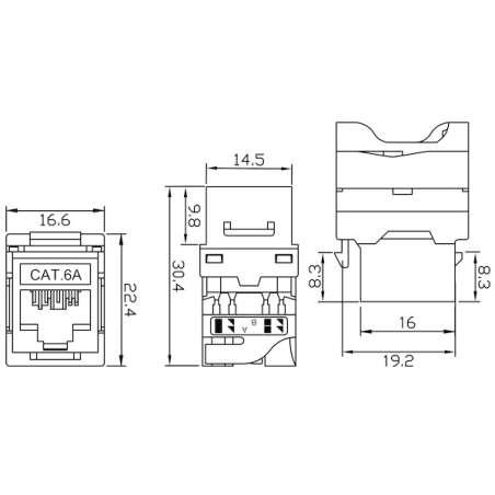PRESA MODULARE RJ45 KEYSTONE DA PANNELLO