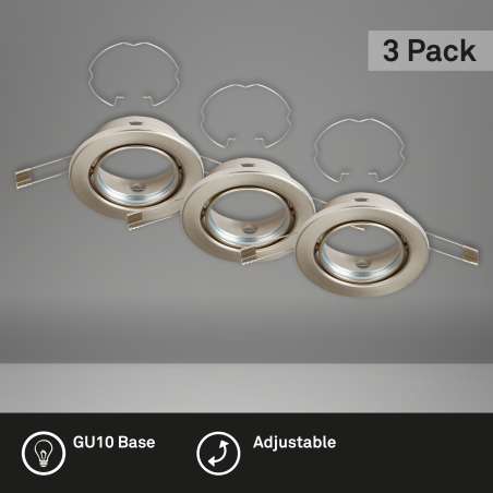 SET 3 PORTAFARETTI DA INCASSO D.8,6CM GU10