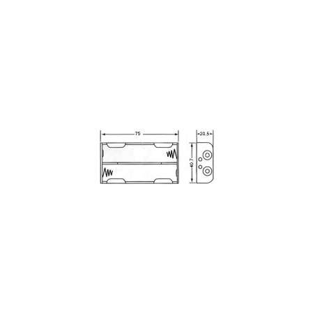PORTABATTERIA PER 2 18650 C/FILI 150MM