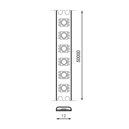 STRISCIA LED 24VDC 14W/M IP20 5MT RGB+CCT
