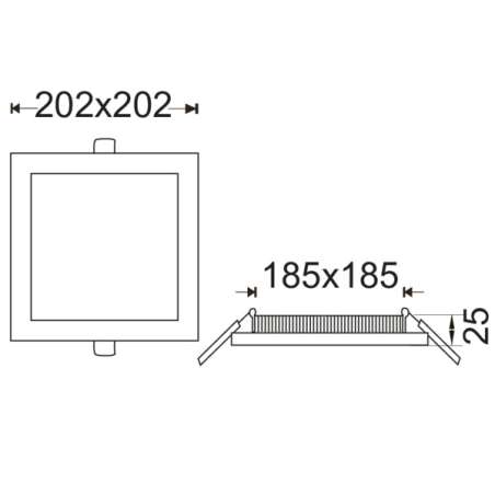 FARETTO A LED DA INCASSO QUADRATO SLIM 18W