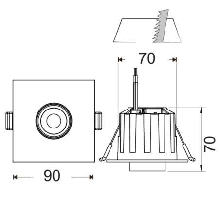 PUNTO LUCE DA INCASSO ESTRAIBILE 6W IP20 600LM
