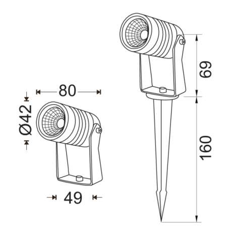 FARETTO LED DA GIARDINO 220V 6W IP67 CON PICCHETTO